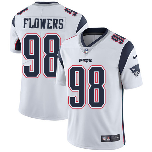  Patriots 98 Trey Flowers White Vapor Untouchable Player Limited Jersey