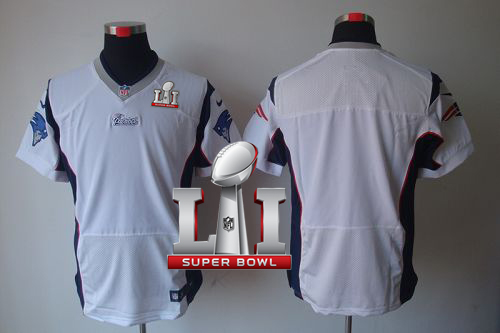  Patriots Blank White Super Bowl LI 51 Men Stitched NFL Elite Jersey
