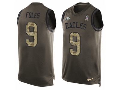  Philadelphia Eagles 9 Nick Foles Limited Green Salute to Service Tank Top NFL Jersey