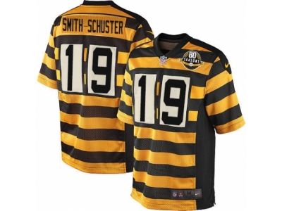 Pittsburgh Steelers 19 JuJu Smith-Schuster Elite Yellow Black Alternate 80TH Anniversary Throwback NFL Jersey