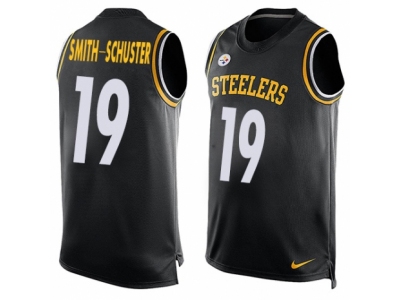  Pittsburgh Steelers 19 JuJu Smith-Schuster Limited Black Player Name Number Tank Top NFL Jersey