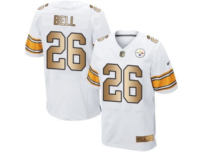  Pittsburgh Steelers 26 Le Veon Bell White Men Stitched NFL Elite Gold Jersey