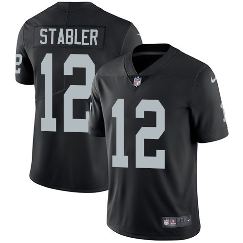  Raiders 12 Ken Stabler Black Vapor Untouchable Player Limited Jersey
