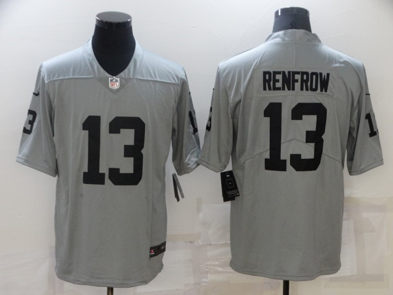 Nike Raiders 13 Hunter Renfrow Gray Inverted Legend Limited Jersey