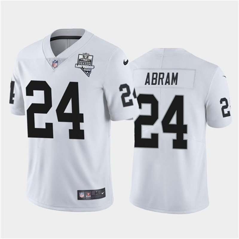 Nike Raiders 24 Johnathan Abram White 2020 Inaugural Season Vapor Untouchable Limited Jersey