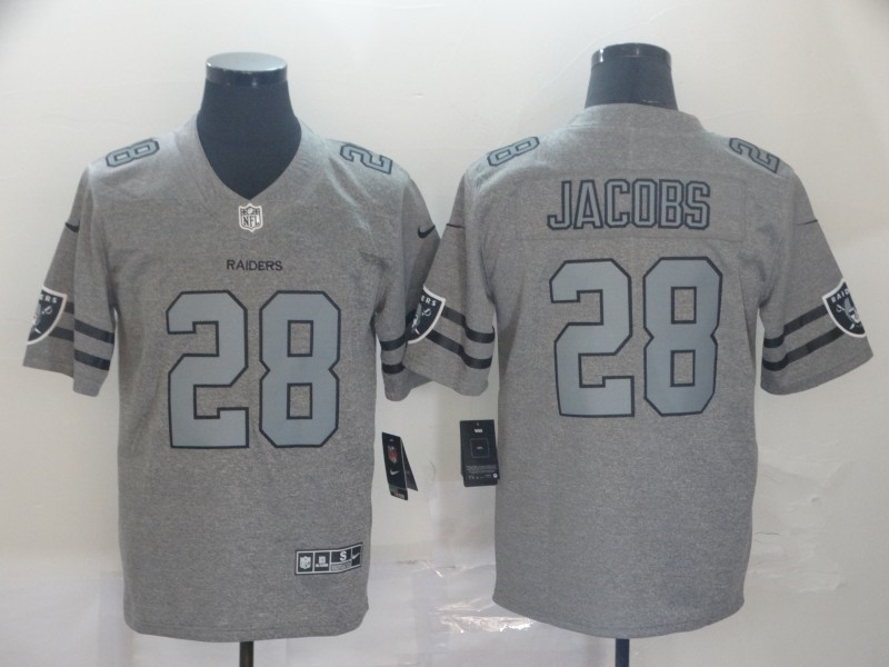 Nike Raiders 28 Josh Jacobs 2019 Gray Gridiron Gray Vapor Untouchable Limited Jersey