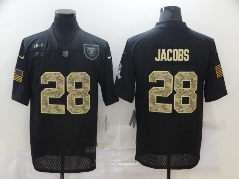 Nike Raiders 28 Josh Jacobs Black Camo 2020 Salute To Service Limited Jersey