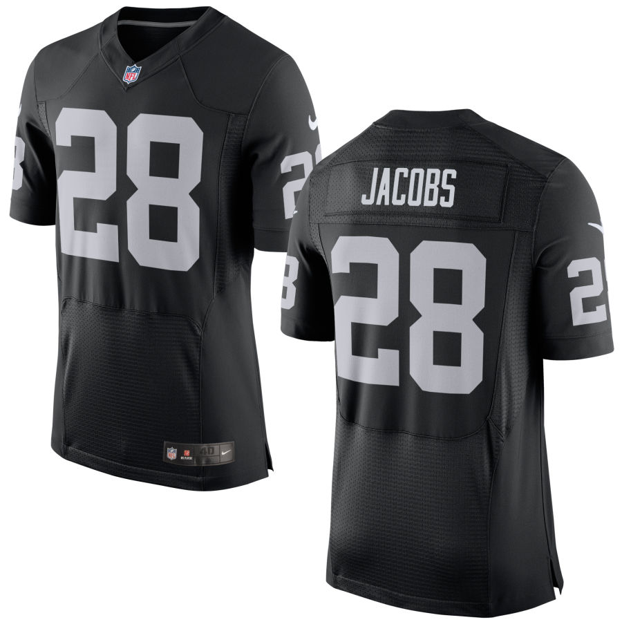 Nike Raiders 28 Josh Jacobs Black Elite Jersey