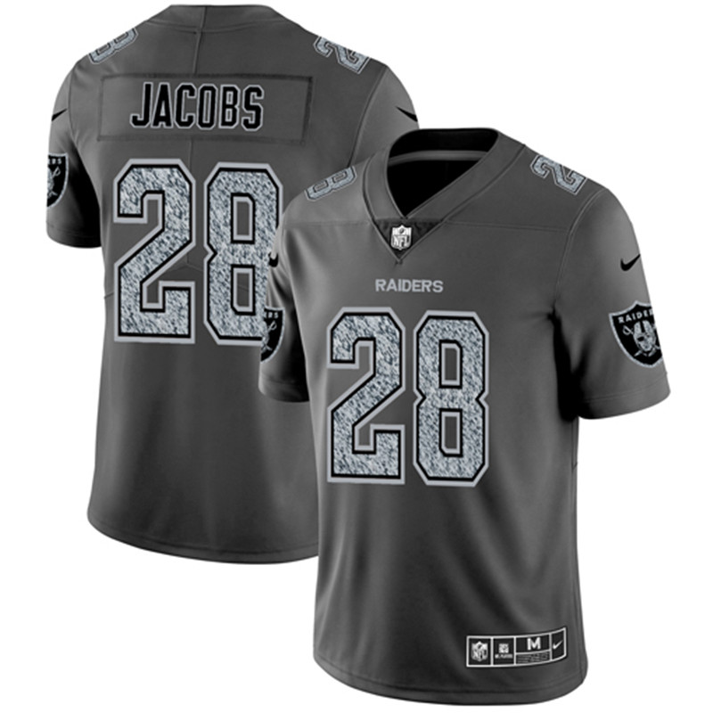 Nike Raiders 28 Josh Jacobs Gray Camo Vapor Untouchable Limited Jersey
