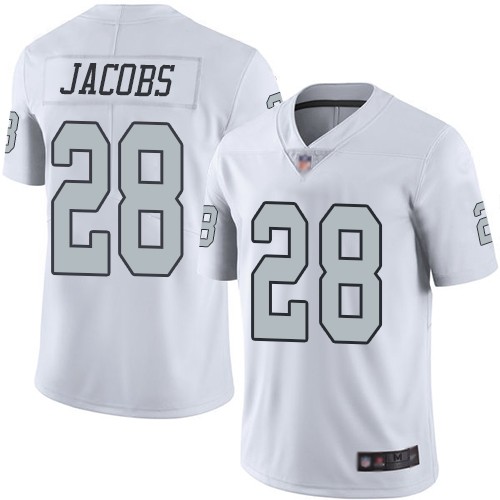 Nike Raiders 28 Josh Jacobs White 2019 NFL Draft First Round Pick Color Rush Limited Jersey