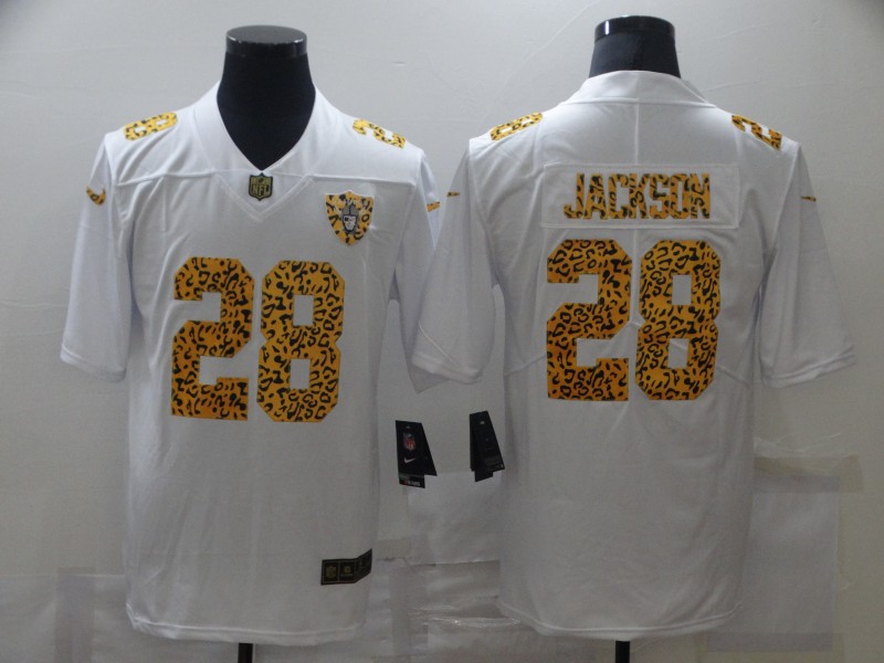 Nike Raiders 28 Josh Jacobs White Leopard Vapor Untouchable Limited Jersey
