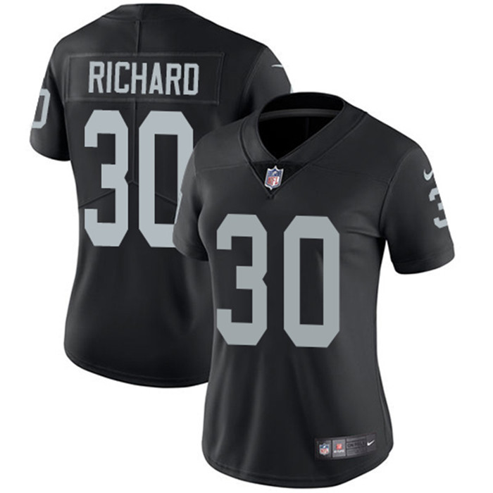  Raiders 30 Jalen Richard Black Women Vapor Untouchable Limited Jersey
