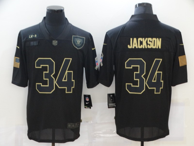 Nike Raiders 34 Bo Jackson Black 2020 Salute To Service Limited Jersey