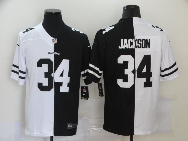 Nike Raiders 34 Bo Jackson Black And White Split Vapor Untouchable Limited Jersey