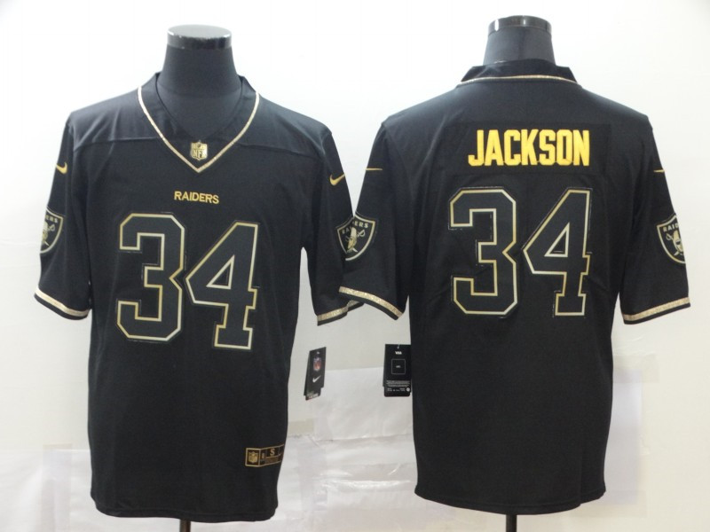 Nike Raiders 34 Bo Jackson Black Gold Vapor Untouchable Limited Jersey