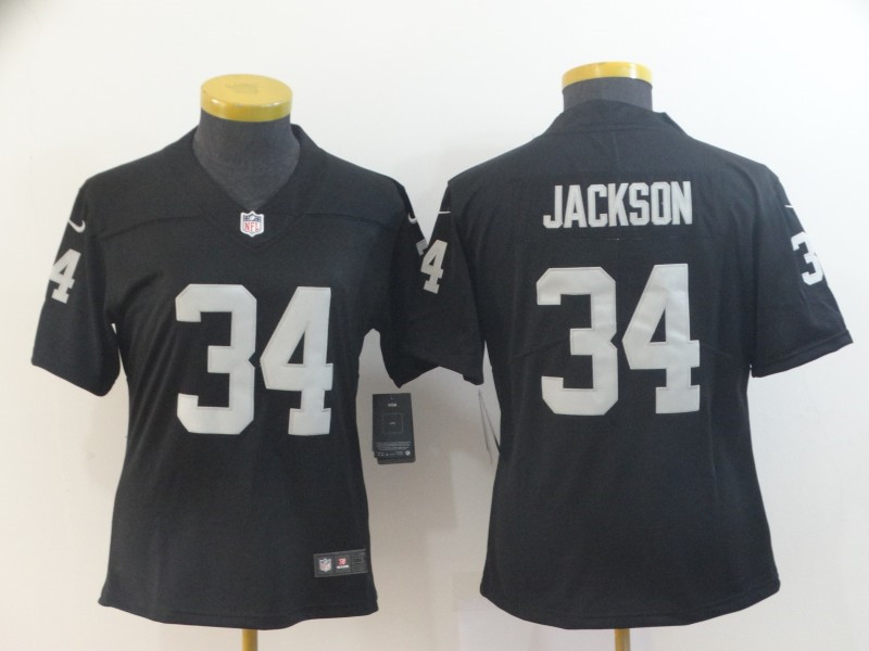 Nike Raiders 34 Bo Jackson Black Women Vapor Untouchable Limited Jersey