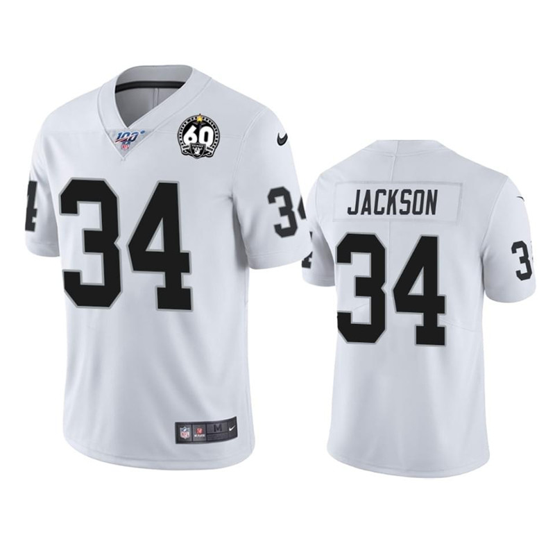 Nike Raiders 34 Bo Jackson White 100th And 60th Anniversary Vapor Untouchable Limited Jersey