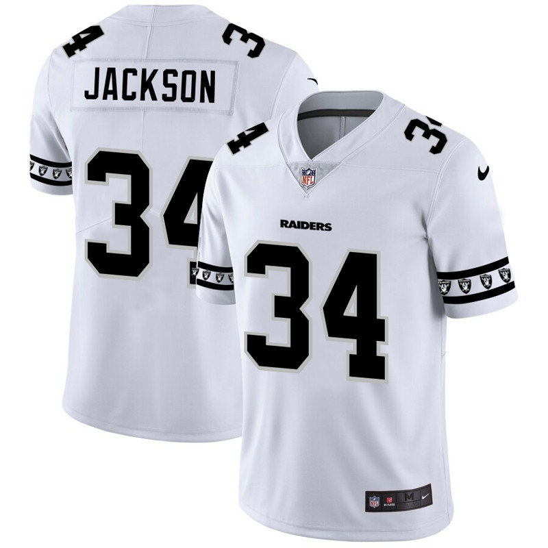 Nike Raiders 34 Bo Jackson White Team Logos Fashion Vapor Limited Jersey