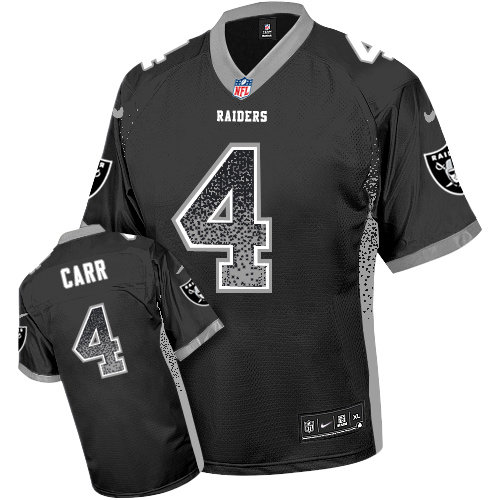  Raiders 4 Derek Carr Black Men Stitched NFL Elite Drift Fashion Jersey