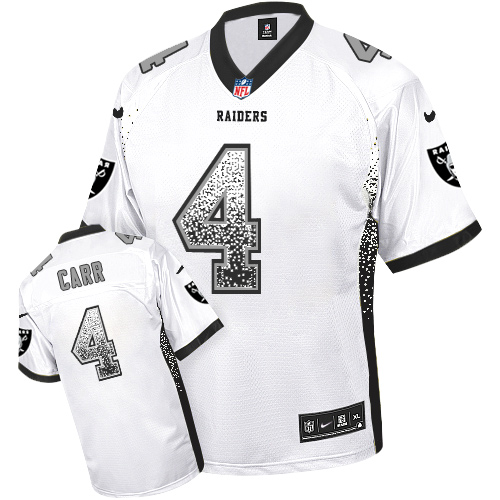  Raiders 4 Derek Carr White Men Stitched NFL Elite Drift Fashion Jersey
