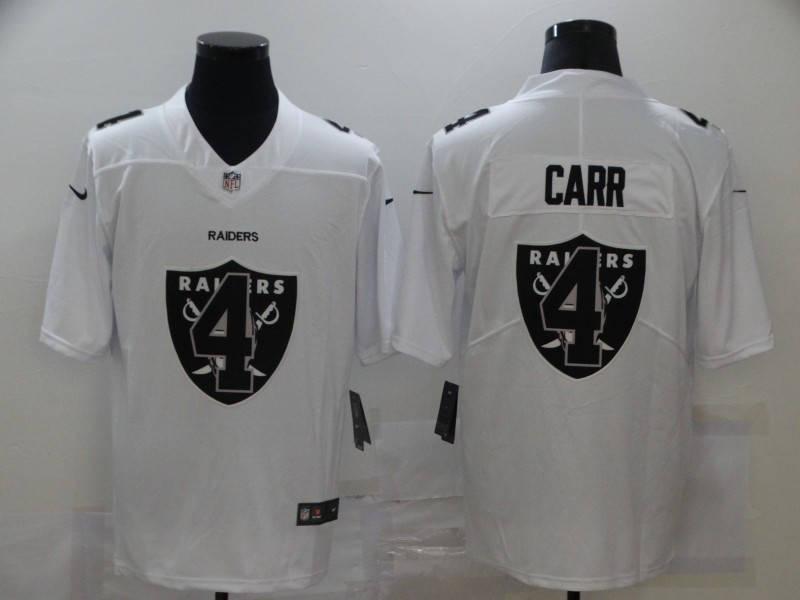 Nike Raiders 4 Derek Carr White Shadow Logo Limited Jersey