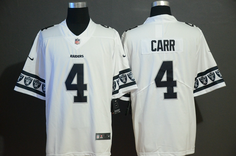 Nike Raiders 4 Derek Carr White Team Logos Fashion Vapor Limited Jersey