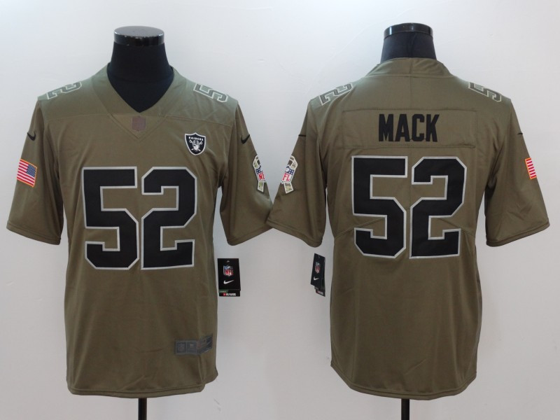  Raiders 52 Khalil Mack Olive Salute To Service Limited Jersey