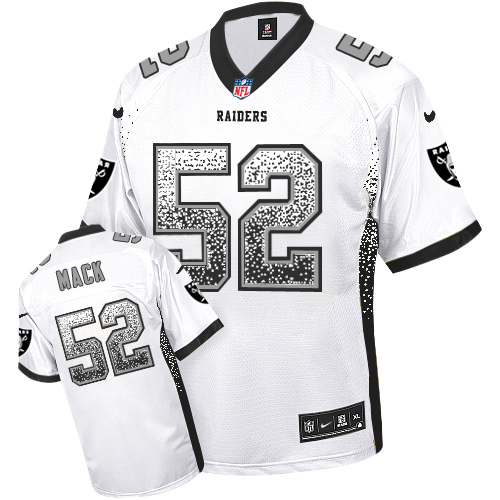  Raiders 52 Khalil Mack White Men Stitched NFL Elite Drift Fashion Jersey