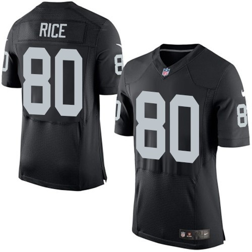  Raiders 80 Jerry Rice Black Elite Jersey