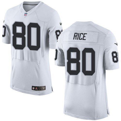  Raiders 80 Jerry Rice White Elite Jersey