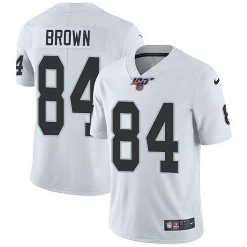 Nike Raiders 84 Antonio Brown White 100th Season Vapor Untouchable Limited Jersey