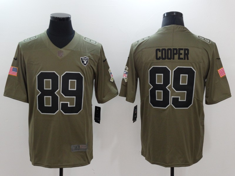  Raiders 89 Amari Cooper Olive Salute To Service Limited Jersey