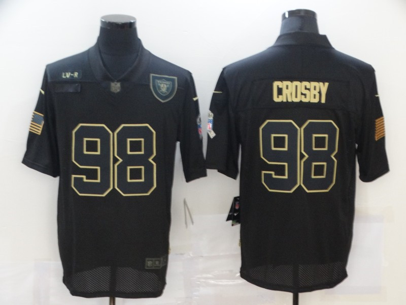 Nike Raiders 98 Maxx Crosby Black 2020 Salute To Service Limited Jersey
