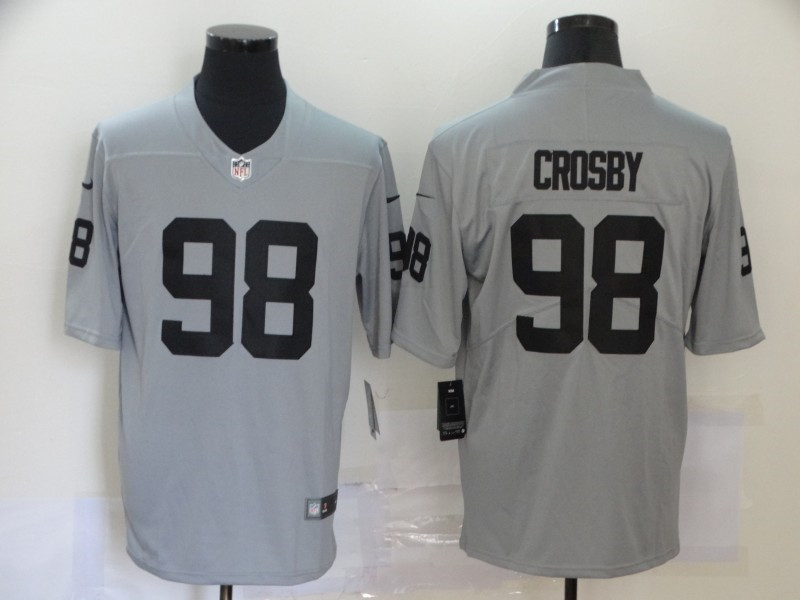 Nike Raiders 98 Maxx Crosby Gray Inverted Legend Limited Jersey