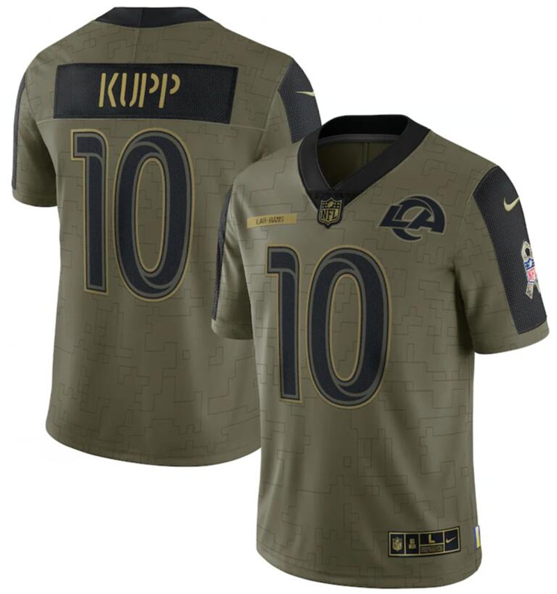 Nike Rams 10 Cooper Kupp Olive 2021 Salute To Service Limited Jersey