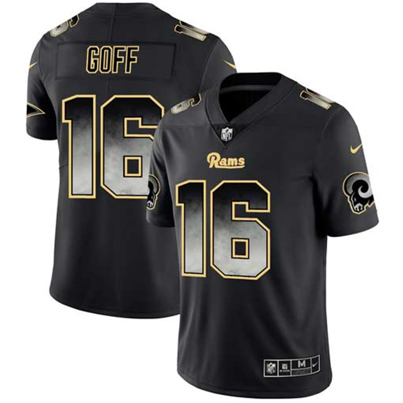 Nike Rams 16 Jared Goff Black Arch Smoke Vapor Untouchable Limited Jersey