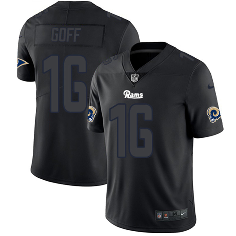  Rams 16 Jared Goff Black Impact Rush Limited Jersey