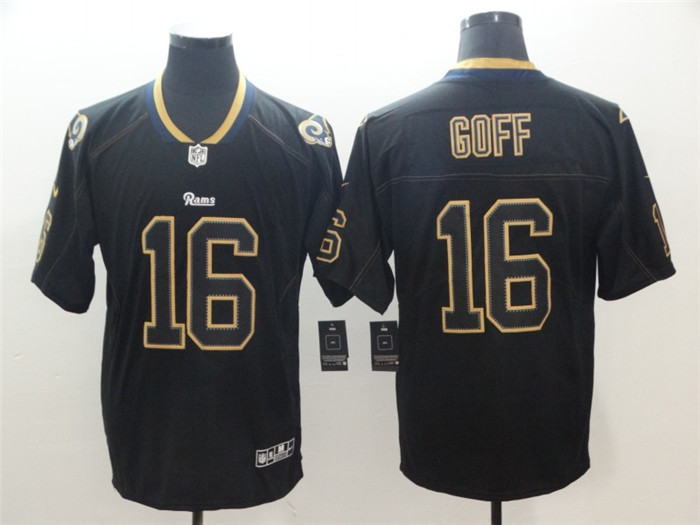  Rams 16 Jared Goff Black Shadow Legend Limited Jersey