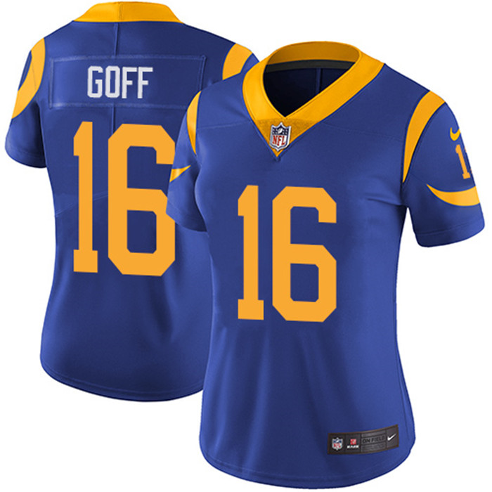  Rams 16 Jared Goff Royal Women Vapor Untouchable Limited Jersey
