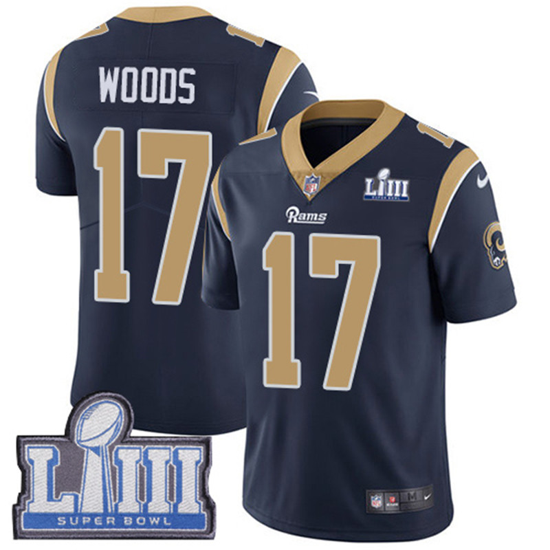  Rams 17 Robert Woods Navy 2019 Super Bowl LIII Vapor Untouchable Limited Jersey