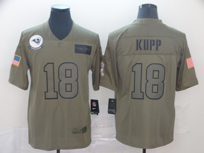 Nike Rams 18 Cooper Kupp 2019 Olive Salute To Service Limited Jersey