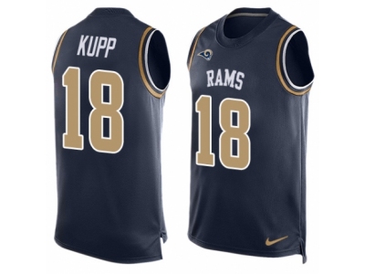  Rams 18 Cooper Kupp Navy Blue Team Color Men Stitched NFL Limited Tank Top Jersey