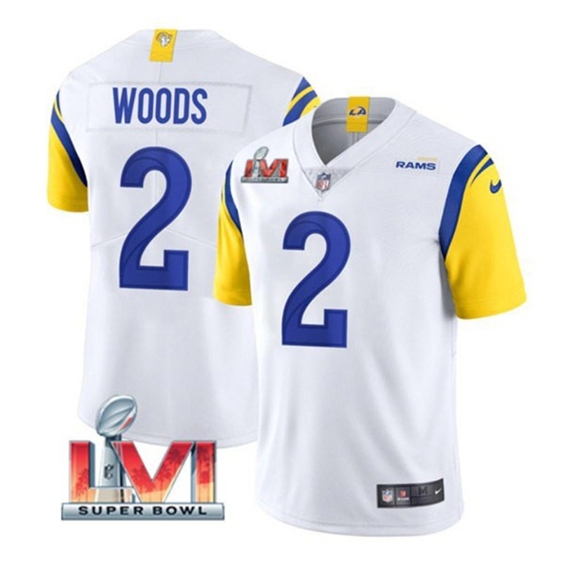 Nike Rams 2 Robert Woods White 2022 Super Bowl LVI Vapor Limited Jersey