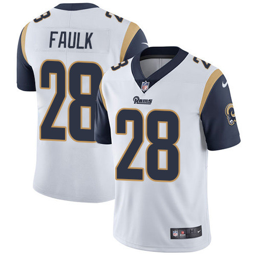  Rams 28 Marshall Faulk White Vapor Untouchable Player Limited Jersey