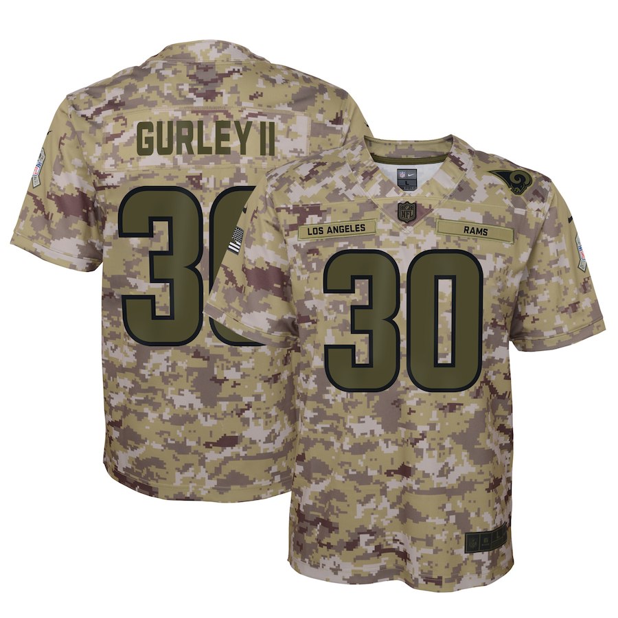  Rams 30 Todd Gurley II Camo Youth Salute To Service Limited Jersey