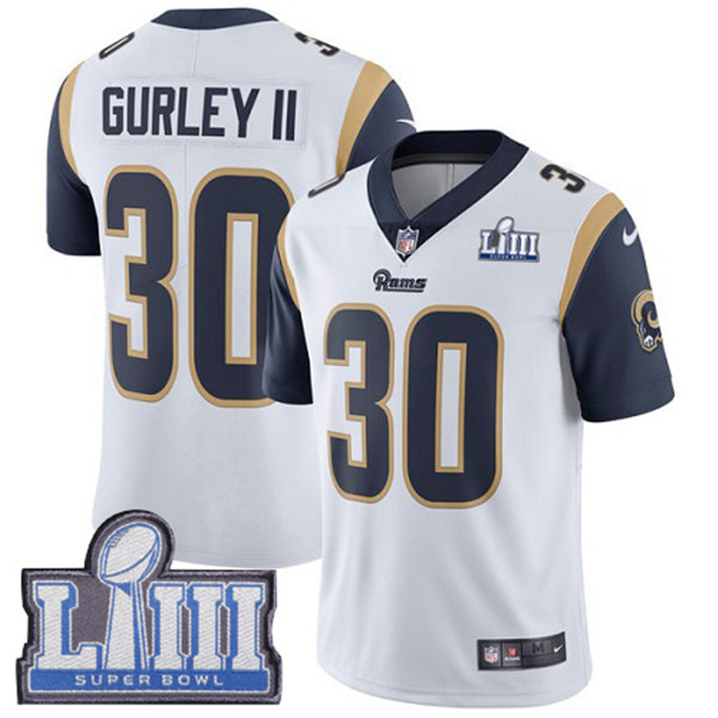  Rams 30 Todd Gurley II White 2019 Super Bowl LIII Vapor Untouchable Limited Jersey