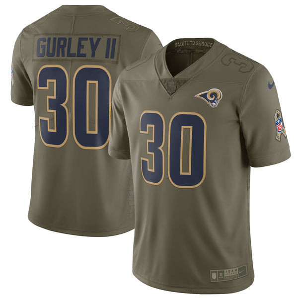  Rams 30 Todd Gurley II Youth Olive Salute To Service Limited Jersey