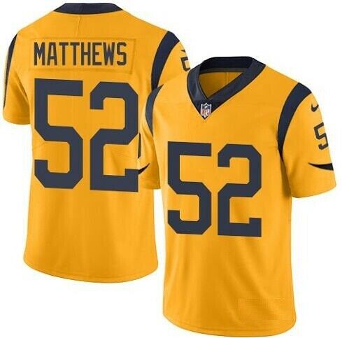 Nike Rams 52 Clay Matthews Gold Color Rush Limited Jersey