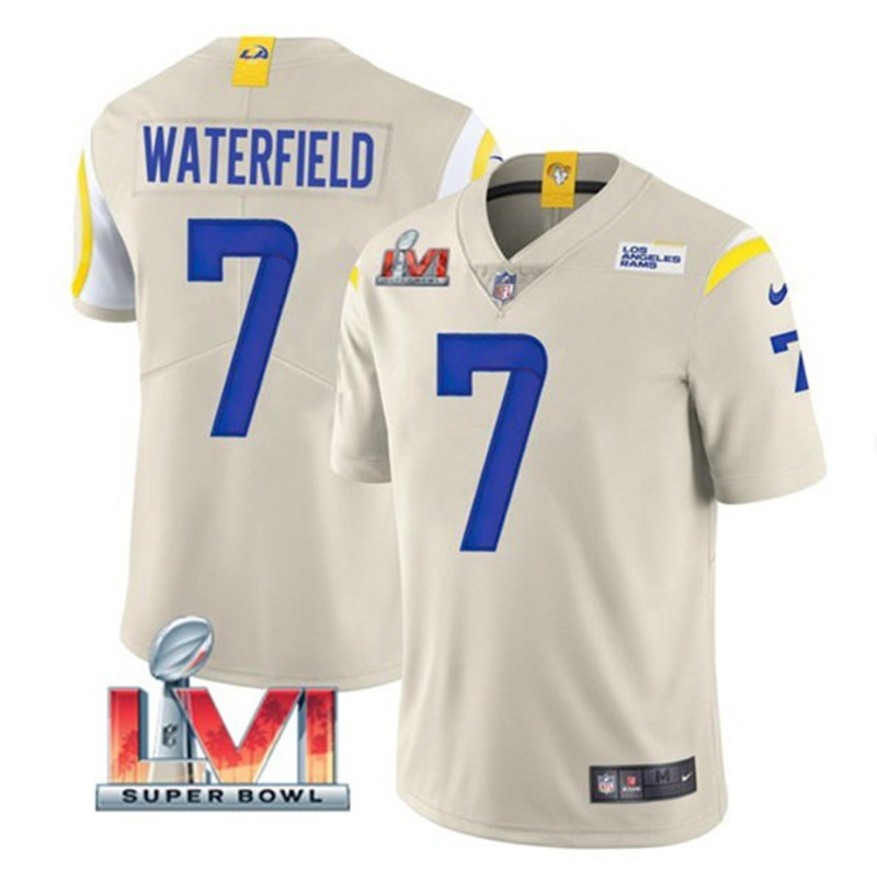 Nike Rams 7 Bob Waterfield Bone 2022 Super Bowl LVI Vapor Limited Jersey