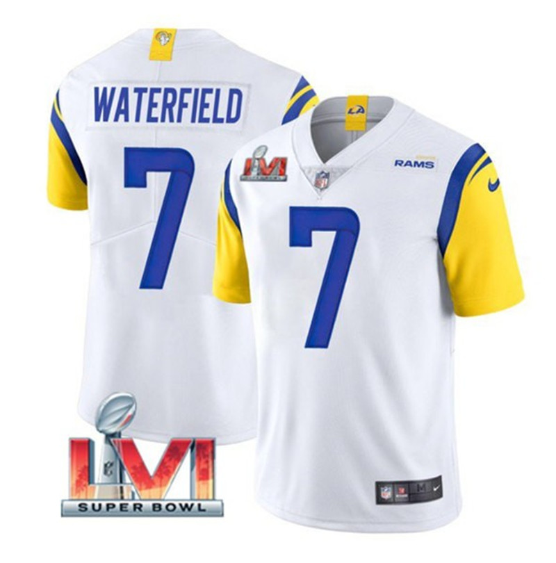 Nike Rams 7 Bob Waterfield White 2022 Super Bowl LVI Vapor Limited Jersey